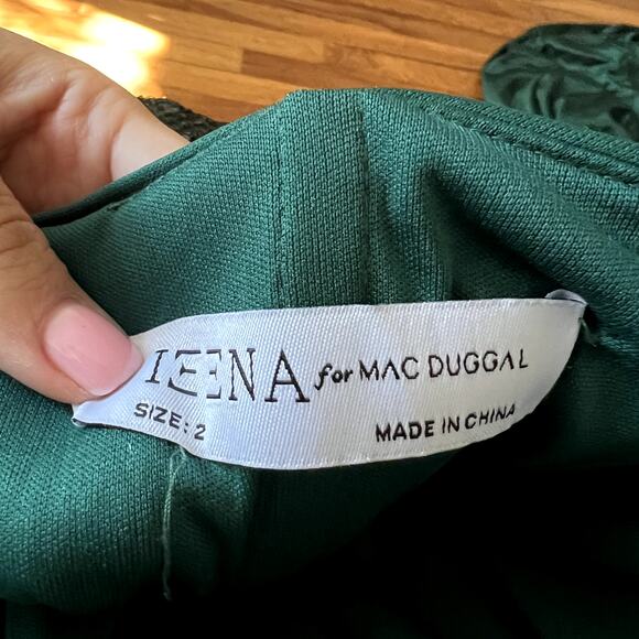 Mac Duggal sequined midi strapless dress size 2 emerald green MC - Picture 6 of 6